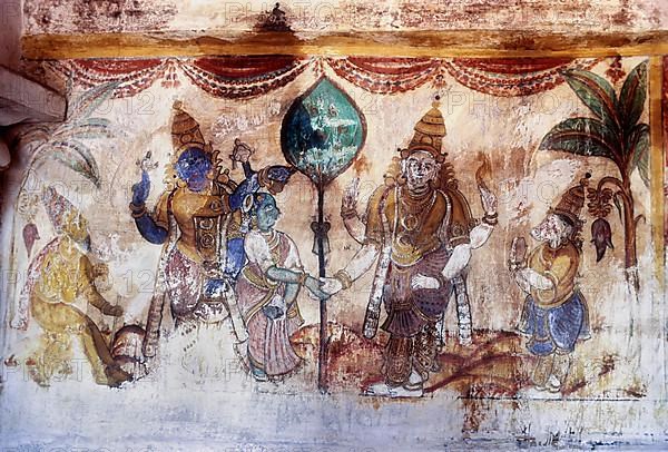 19th century Maratha Paintings on Brihadeshwara