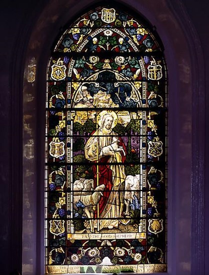 Stained Glass in St. Stephen`s Church 1830 A. D in Ooty Udhagamandalam