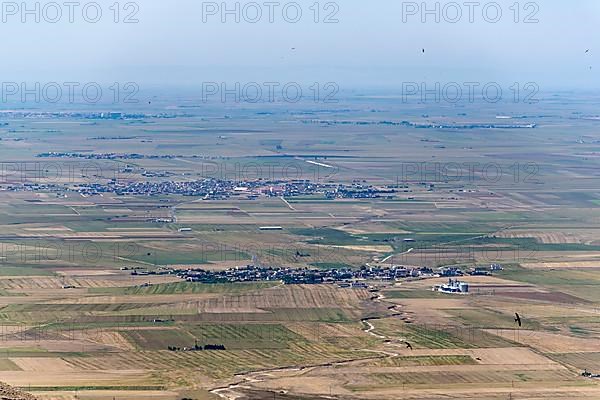 Fields at Mesopotamia savanna and village in Mardin