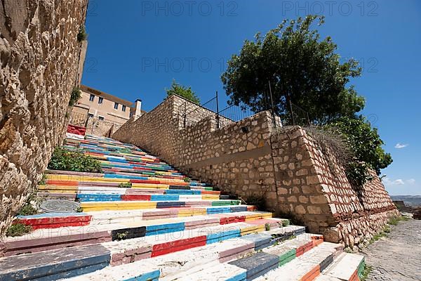 Colourful stairs in Mardin