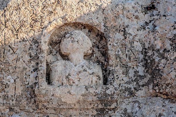 Reliefs on rock at Sogmatar in Sanliurfa