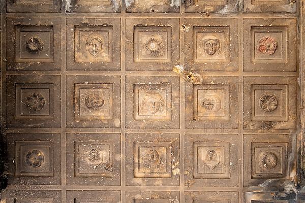 Ceiling reliefs of Sidyma Ancient Site in Mugla