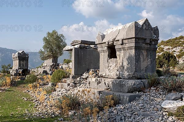 Rock tombs in Ancient Site of Sidyma