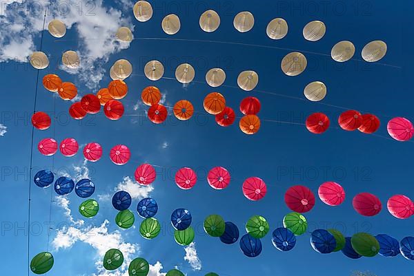 Lanterns in the pedestrian zone for the city festival