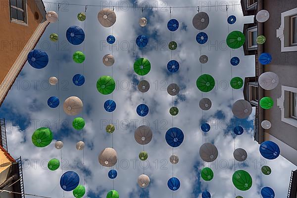 Lanterns in the pedestrian zone for the city festival