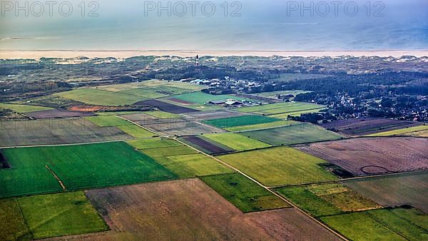 View over fields and meadows