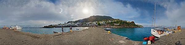 360 harbour panorama with view of the town and island