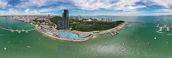 Aerial view from viewpoint with characters City Pattaya