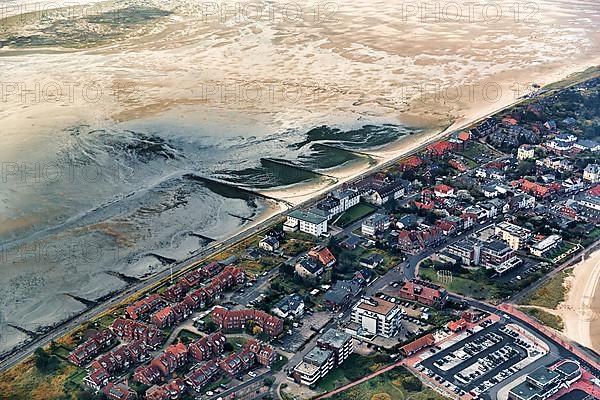 View of the seaside resort of Wittduen and the coastline