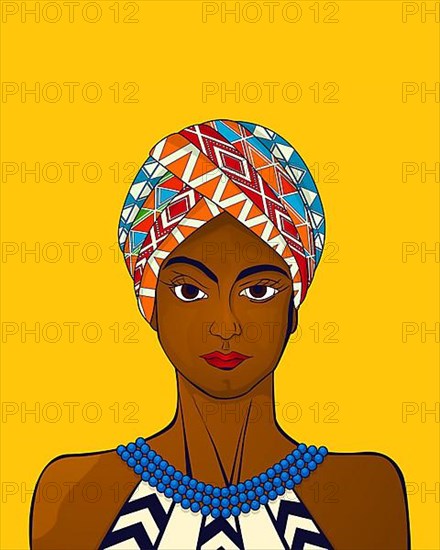 Portrait of an african girl in traditional clothes