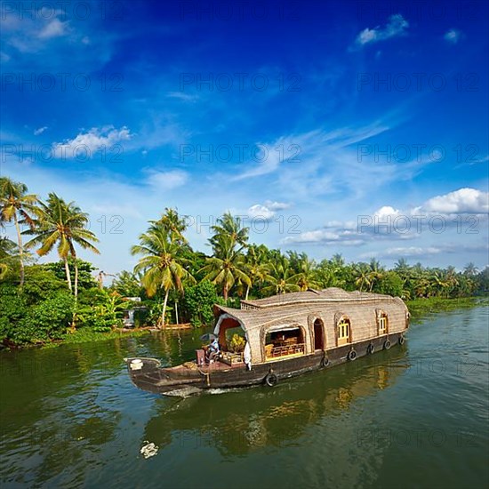 Houseboat on Kerala backwaters. Kerala