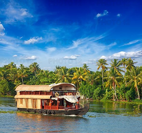 Houseboat on Kerala backwaters. Kerala