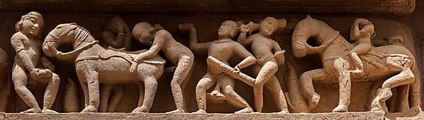 Famous erotic stone carving bas relief panorama