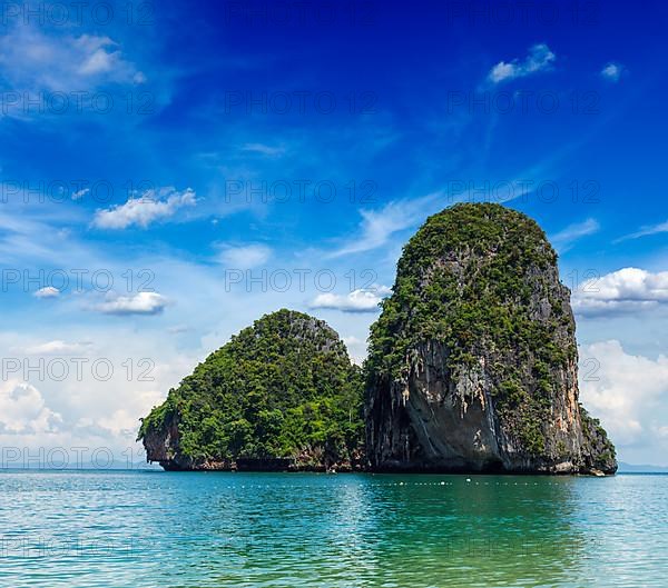 Limestone rock in Andaman Sea. Krabi