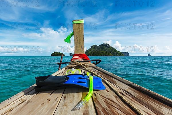 Snorkeling set on boat