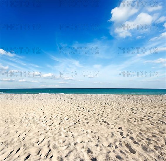 Beautiful beach and waves of Caribbean Sea. Riviera Maya