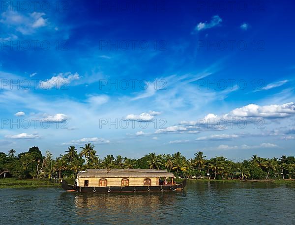 Houseboat on Kerala backwaters. Kerala