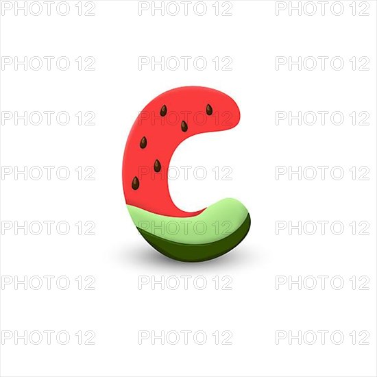 Watermelon letter C