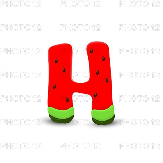 Watermelon letter H