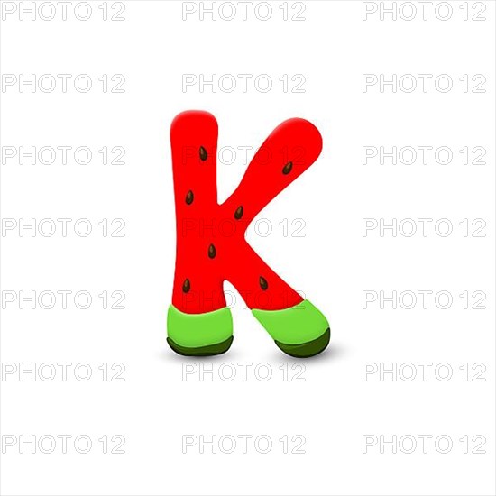 Watermelon letter K