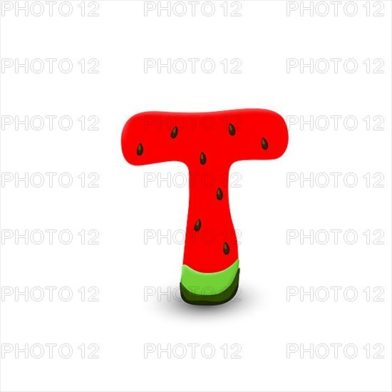 Watermelon letter T