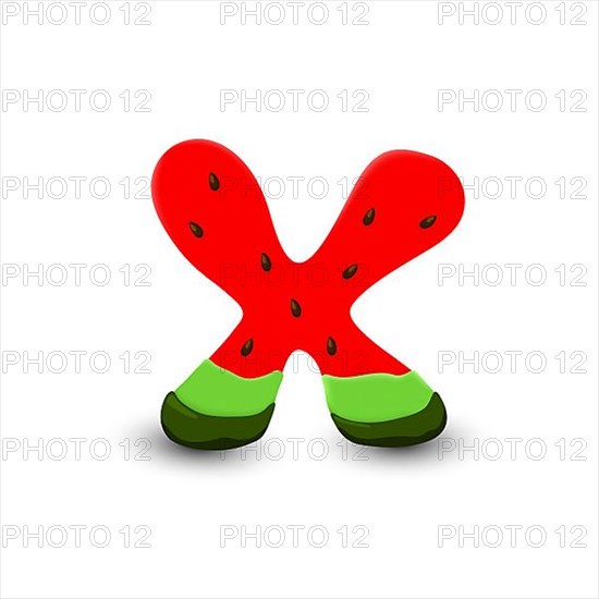 Watermelon letter X