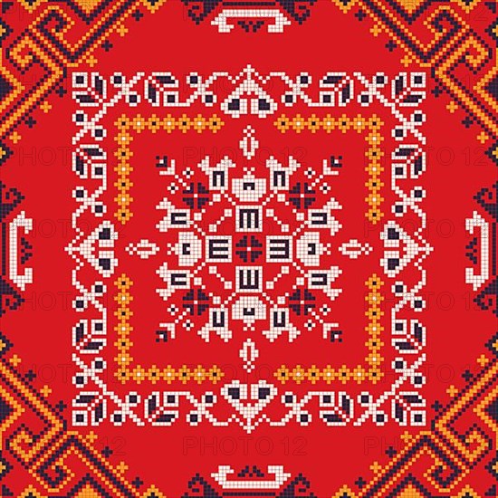 Romanian vector pattern inspired from traditional embroidery