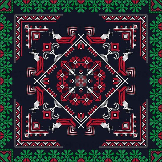 Romanian vector pattern inspired from traditional embroidery