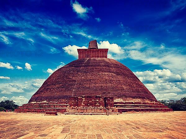 Vintage retro effect filtered hipster style image of Jetavaranama dagoba Buddhist stupa in ancient city Anuradhapura