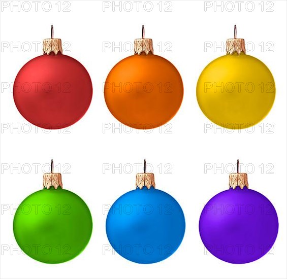 Set of christmas ornaments isolated on white background