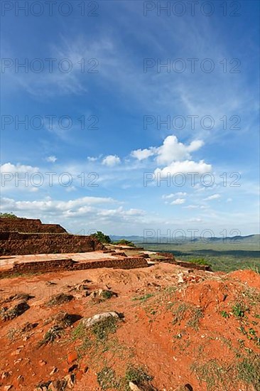 Ruins on top of Sigiriya rock. Sri Lanka