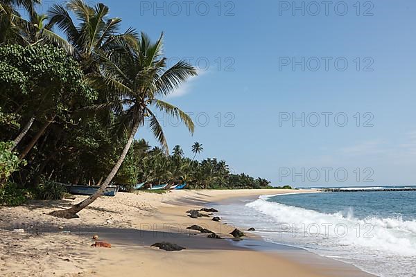 Tropical paradise idyllic beach. Sri Lanka