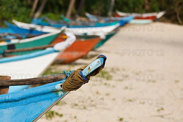 Fishing boats on beach. Mirissa