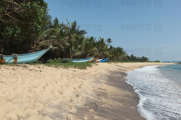 Tropical paradise idyllic beach. Sri Lanka