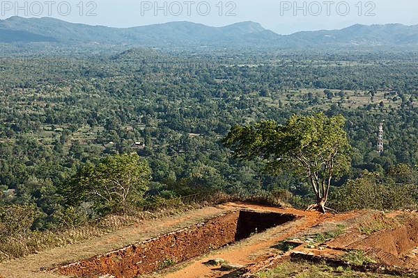 Ruins on top of Sigiriya rock. Sri Lanka