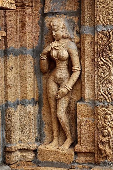 Bas reliefes in Hindu temple. Sri Ranganathaswamy Temple. Tiruchirappalli