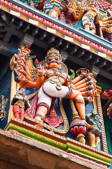 Sculptures on Hindu temple gopura