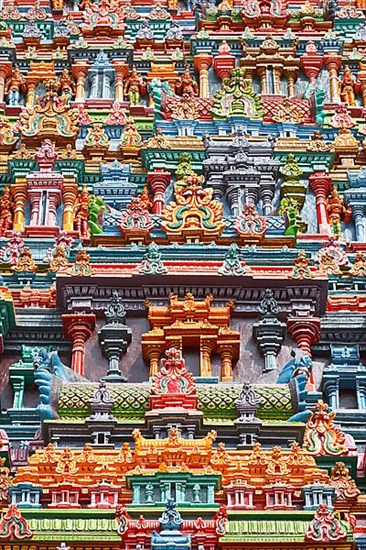 Sculptures on Hindu temple gopura