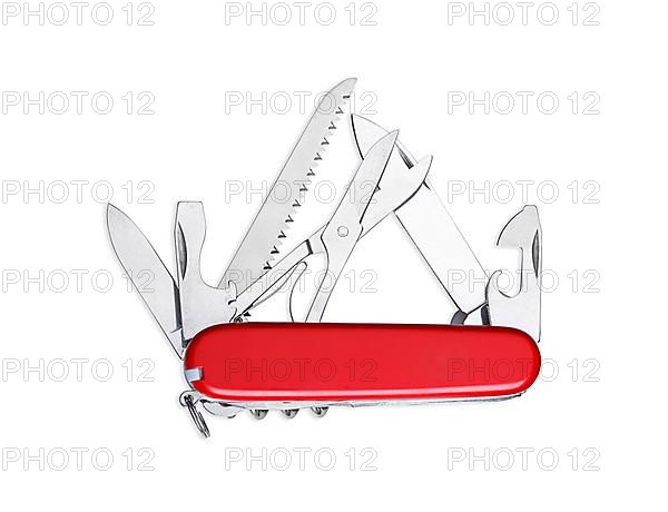 Swiss army multipurpose knife isolated on white