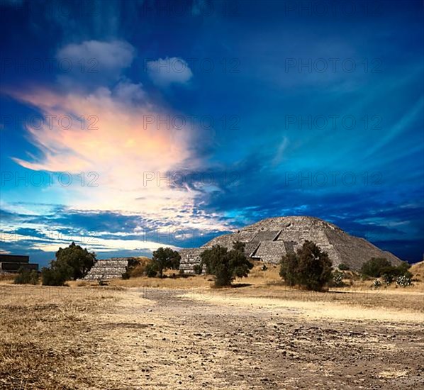 Pyramid of the Sun. Teotihuacan. Mexico. View from the Pyramid of the Moon