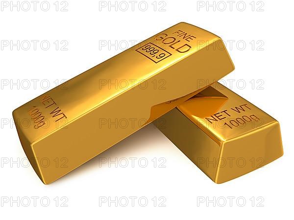 Bank gold bars isolated