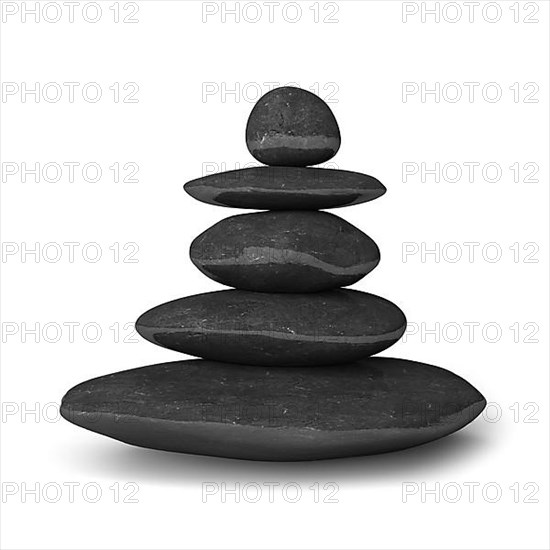 Zen stones balance concept isolated on white