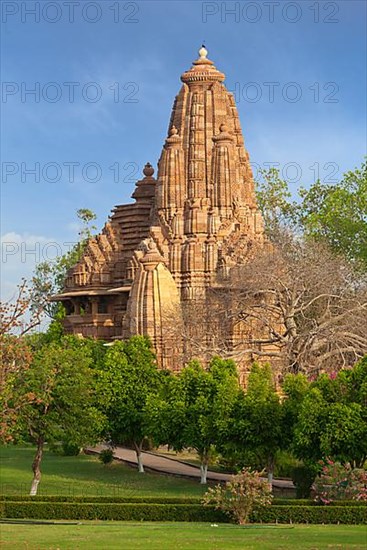 Lakshmana and Matangeshwar temples on sunset. Khajuraho