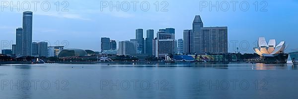 Singapore skyline panorama at Marina Bay