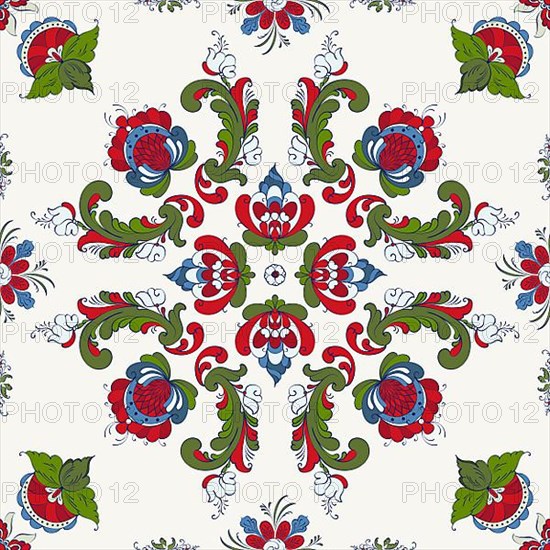 Rosemaling tile