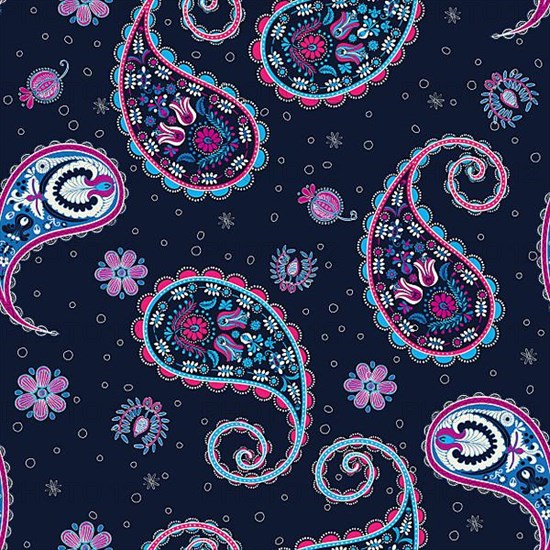 Small floral paisley vector pattern