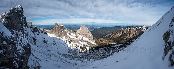 View of rocky peaks