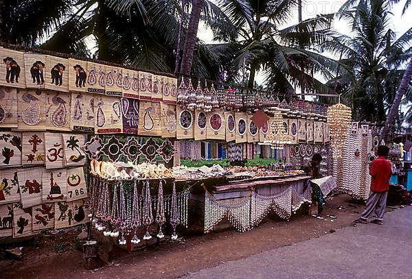 Handicrafts for sale at Kovalam beach near Thiruvananthapuram Trivandrum