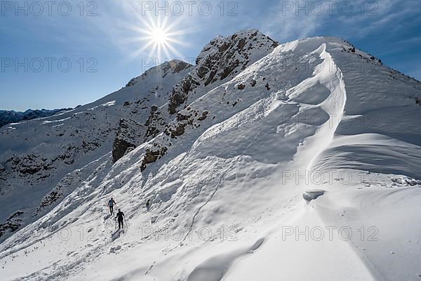 Snow cornices at an embrasure