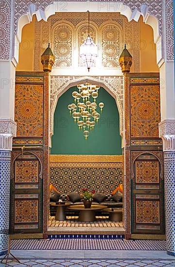 Traditional gate at Riad el Amine